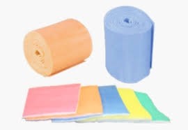 Bulk filter media rolls in multiple colors