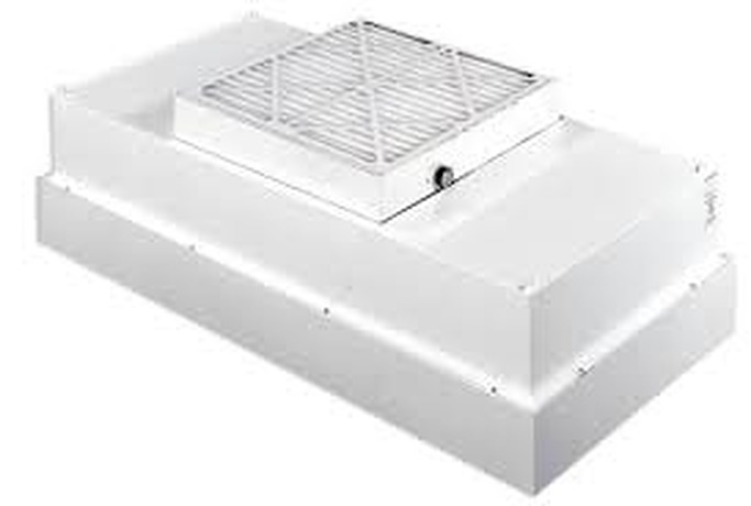 Ceiling-mounted fan filter unit (FFU) with HEPA filter