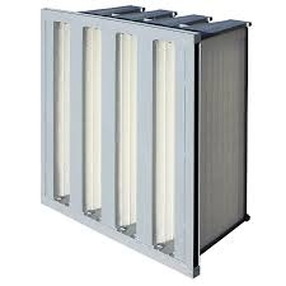 Mini-pleat V-bank filter